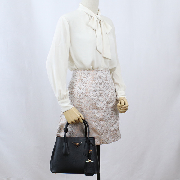 Prada Tote Handbag Triangle Shoulder Bag Nero Black - Picture 5 of 6